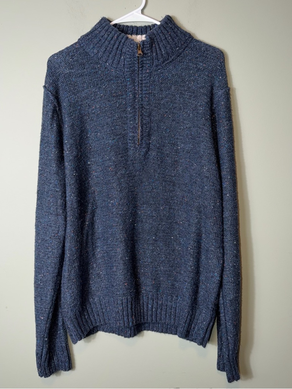 7Diamonds Men’s Navy Blue Quarter Zip Knit‎ Sweater XL